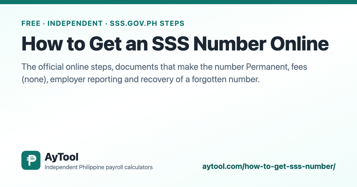 How to Get an SSS Number Online — AyTool summary card