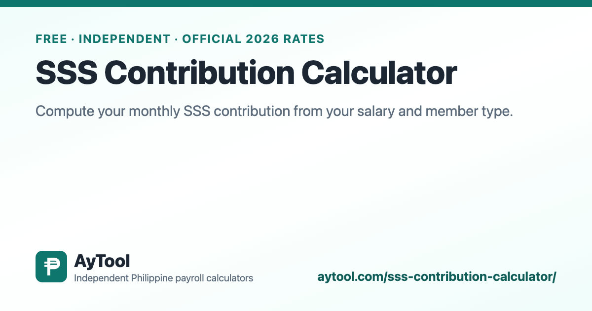 SSS Contribution Calculator — AyTool summary card