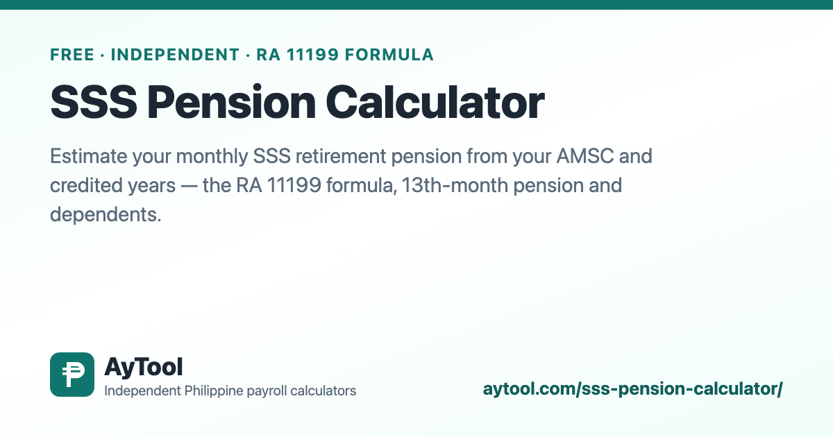 SSS Pension Calculator — AyTool summary card
